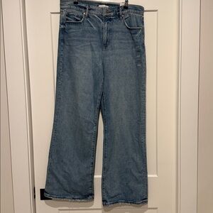 Classic Blue Wide-Leg Jeans the loft high rise regular fit/inseam size 30